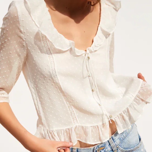 Zara Black Ruffle Blouse - Picture 6 of 7